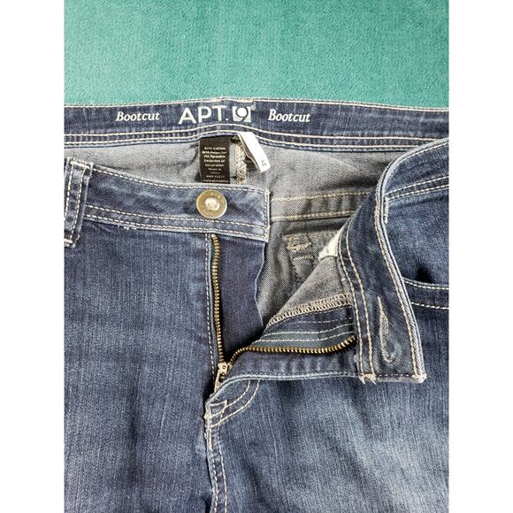 Apt 9 Jeans Size 14 Petite Womens Blue Pants Stretch Ladies Mid Rise Bootcut - Picture 4 of 11